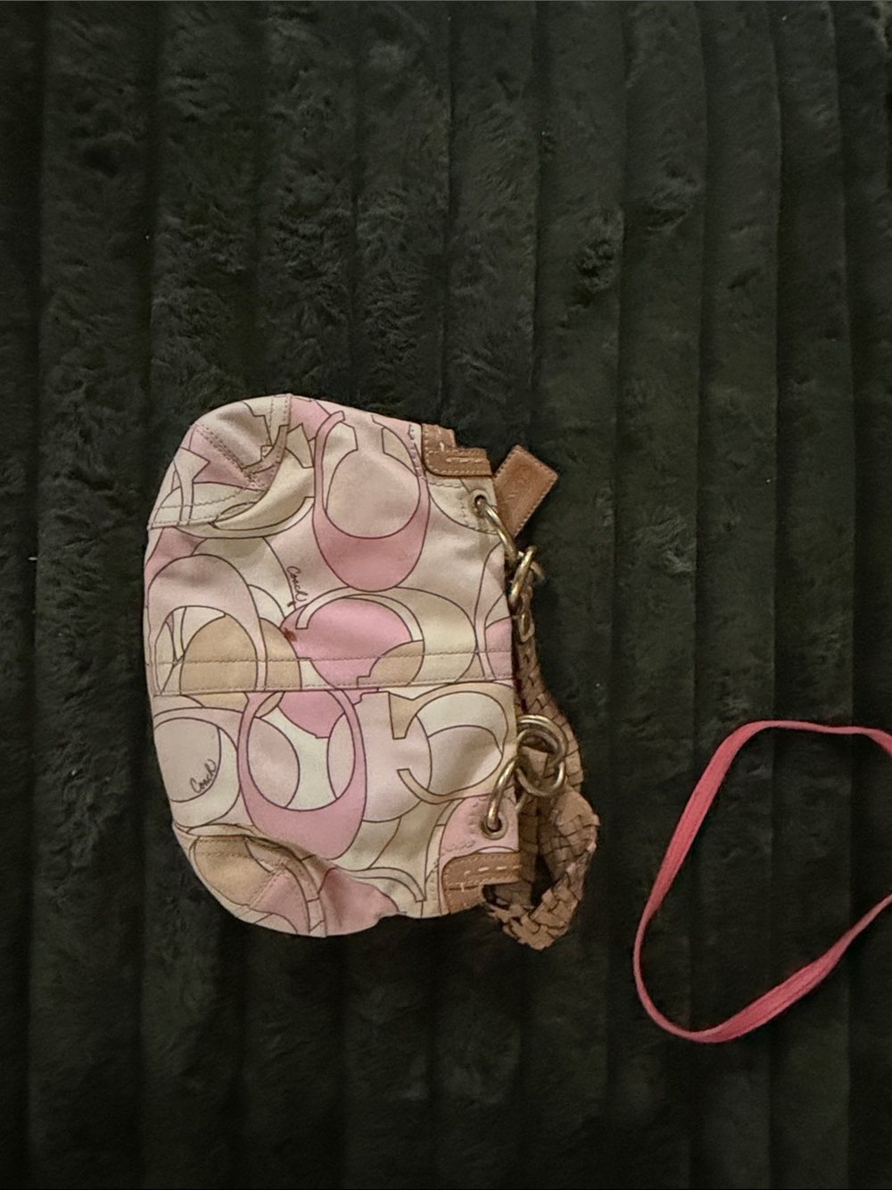 Coach Pink, Tan and Cream Signature Buckle Mini Shoulder Bag - Picture 6 of 11